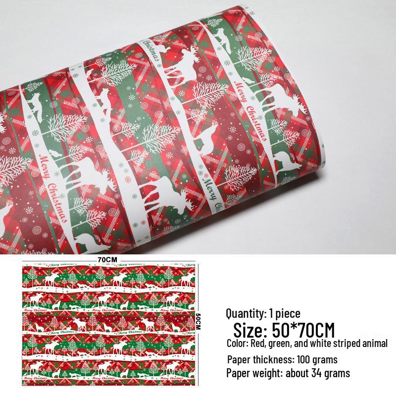 

Ретро Крафт Пакувальний папір для подарунків з різдвяною ялинкою для дітей - Букет ручної роботи