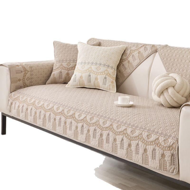 New Washed Cotton Sofa Cushion Four Seasons Universal Non-Slip Pure Cotton Leather Sofa Cover Towel Cotton Seat Cushion Modern