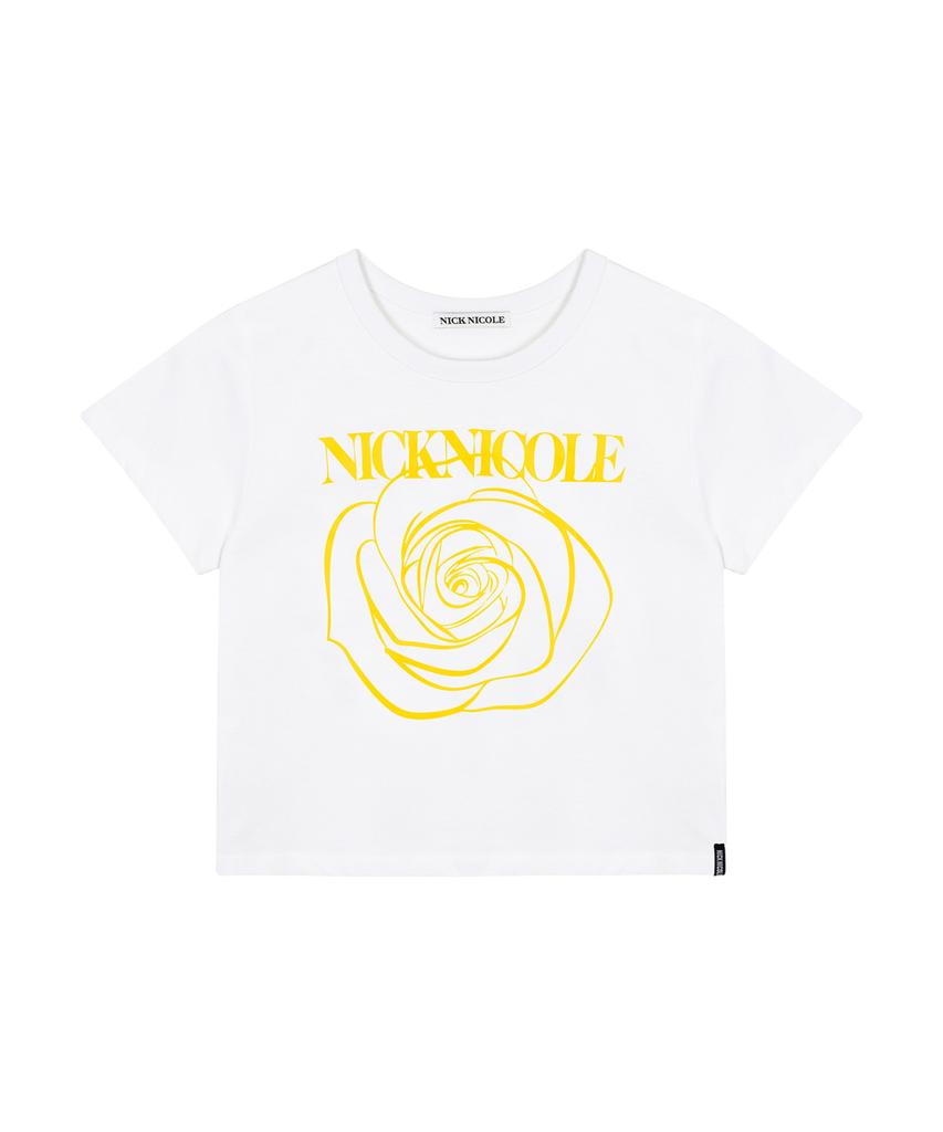 Nigaennikol Rose Signature Crop Top_White Yellow