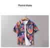 Men's Trendy Design Print Short Sleeve Beach Shirt - Comfortable, Breathable, Youth Casual Style