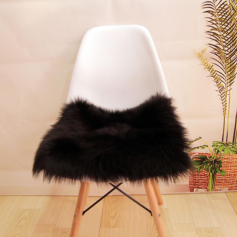 1PC Plush Washable Soft Home Fluffy Seat Pads Home Decor Faux Wool Chair Cushion Office