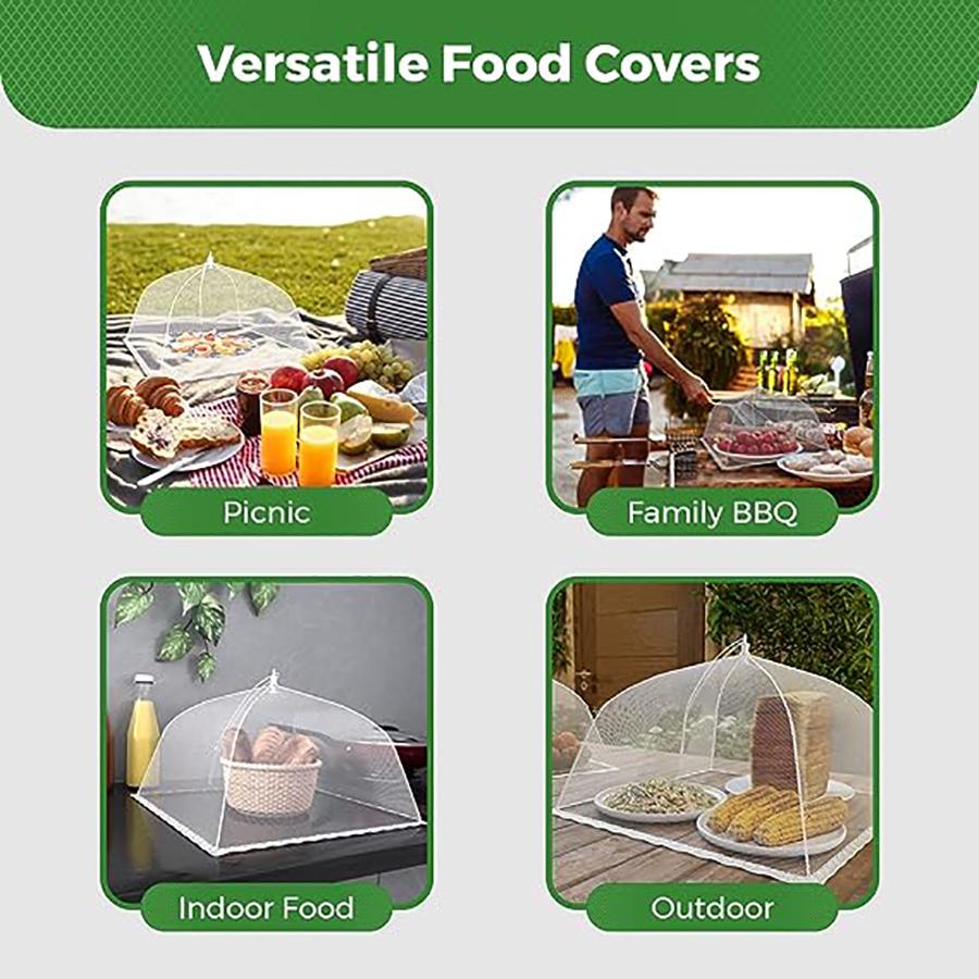 6 Pcs Large Food Cover,mesh Food Tent,17 Inch Pop Up Umbrella Screen Tent,camping,picnic,party,barbecue,foldable and Reusable