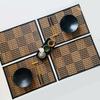 2PCS Heat-Resistant Bamboo Placemat Rectangular Heat-insulating Pad Dining Table Mat  Restaurant