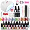 PHOENIXY 20pcs Gel Nail Polish Kit with UV Nail Lamp Top Base Coat Semi Permanent Varnish Manicure Set