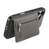 For iPhone 17 Pro Max Case Zipper Card Holder Kickstand Jeans Cloth Texture Leather Back Cover