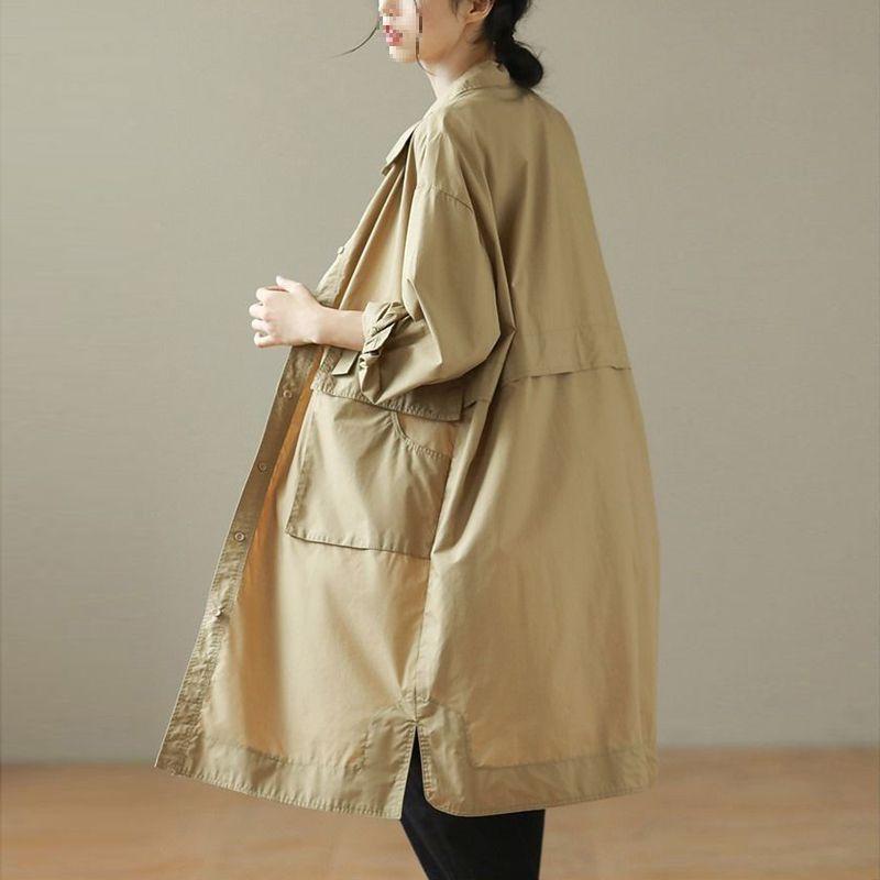 Women's Mid-Length Autumn Trench Coat - Casual Style Cardigan Outerwear