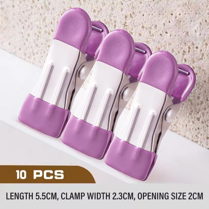 ?10Pcs Stainless Steel Clothespins Laundry Clothes Pegs Pants Hanger Portable Hanging Clothes Clips Closet Clothes Organizer