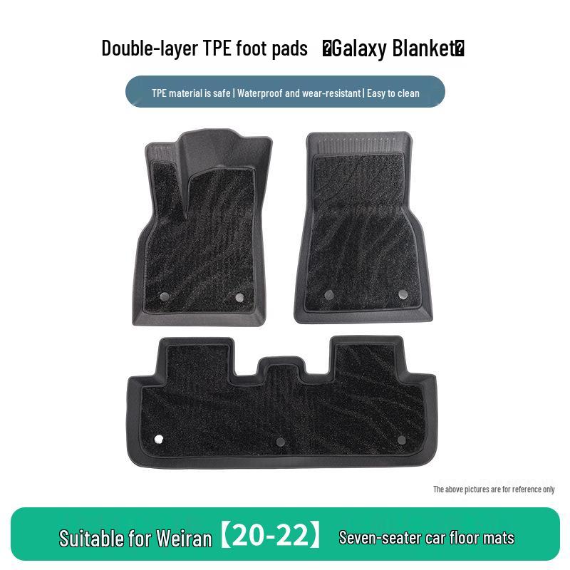 Volkswagen Viloran 2020-2022 TPE Anti-Slip Waterproof Floor Mats for Seven-Seater