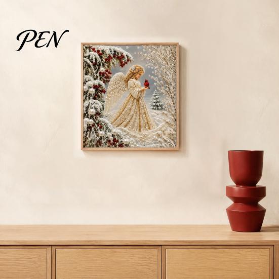Crafting Kits for Kids Christmas Faux Pearl Painting Kit, Santa Reindeer DIY Art Decorative Crafts 3D Angel Wall Craft Kit Adults, Festive Home Decor