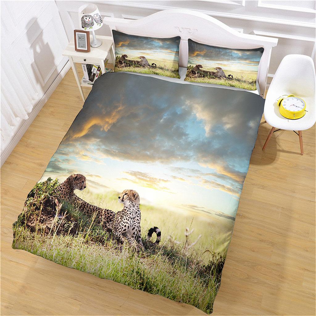 3D Prairie Animals Bedding Set Duvet Cover Bed Set Quilt Cover Pillowcase Microfiber Comforter King Queen Size Boys Adult