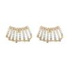 New Trend Gold Color Metal Inlaid With Crystal Stud Earrings For Women Korean Fashion Women Earrings Party Classic Jewelry Gifts