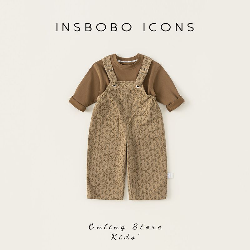 Girls  Spring Clothing 2026 New Set, Baby Girl Early Spring Outfit, Boys  Overalls Set, Girls  Spring Clothes Curry color 120