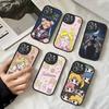 S-Sailors Anime Moon Phone Case For IPhone 16 15 14 13 12 11 Pro Max Plus 16E Soft Leather Cover