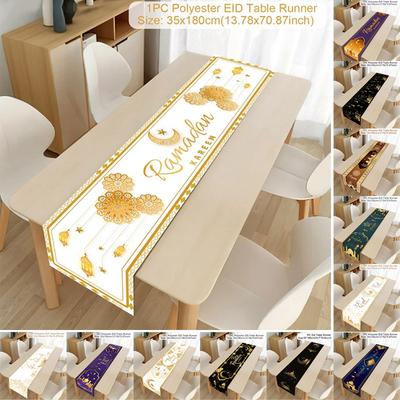 Eid Mubarak Table Runner Ramadan Decoration for Home Islamic Muslim Party Decors