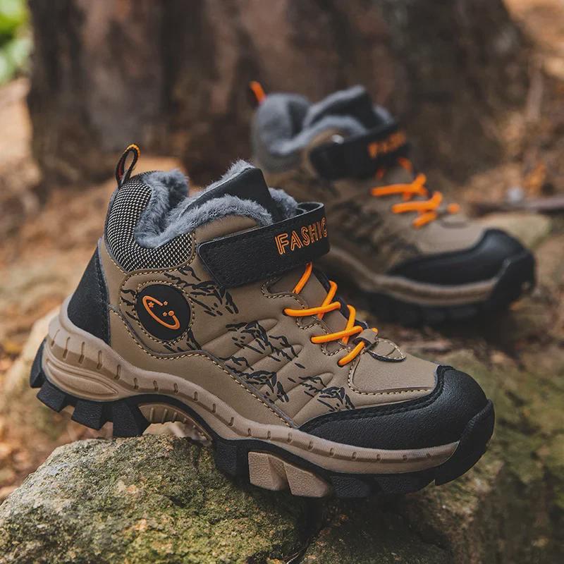 Popular Boys' Snow Boots with Thick Velvet Lining - Warm, Durable, and Ideal for Outdoor Winter Sports