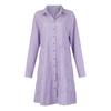 Y2K Women Striped Long Sleeve Mini Dresses Commuter Lapel Single-Breasted Shirt Dress Fashion Hem A-Line Party Dress