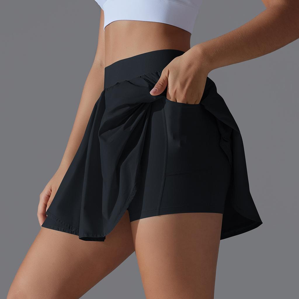 Cool Feeling, Sun Protection, Casual Tennis Skirt, Slimming, Sports Training, Inner Pocket, Anti Glare, Yoga And Fitness Skirt
