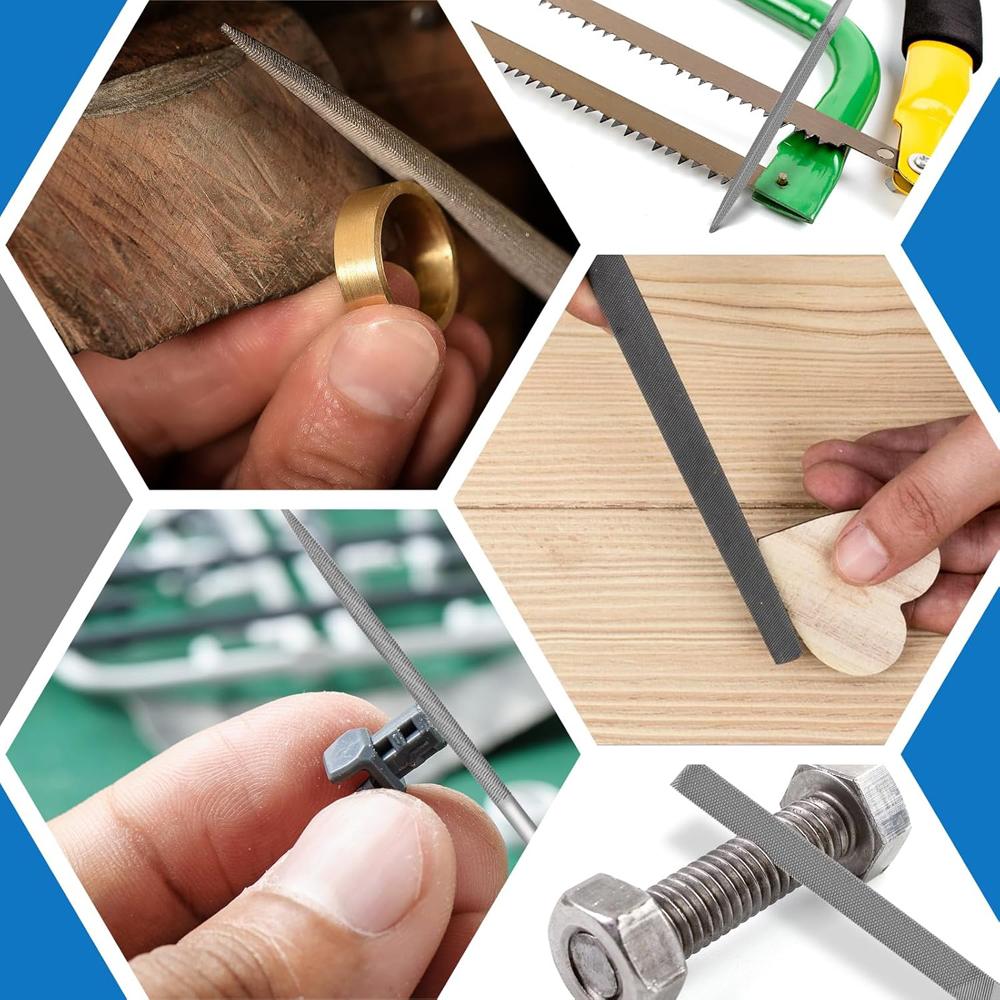 Needle File Set 5/10PCS High Carbon Steel File Set Non-Slip Handle Hand Metal Tools for Wood Plastic Model Jewelry and DIY