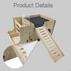 Convertible Wooden Hamster House, Guinea Pig Enclosure, Chinchilla Hut, Feeding Area And Spa