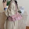Multi-pockets Mini Shoulder Bags For Women Faux Suede Pure Color Satchels Bag 2026 Autumn New Casual Street Small Square Handbag