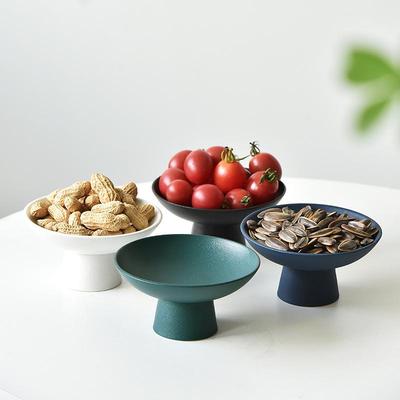 Retro Ceramic High-Footed Plate: Multifunctional for Meals, Fruits, Tea, Desserts, Salads, and More