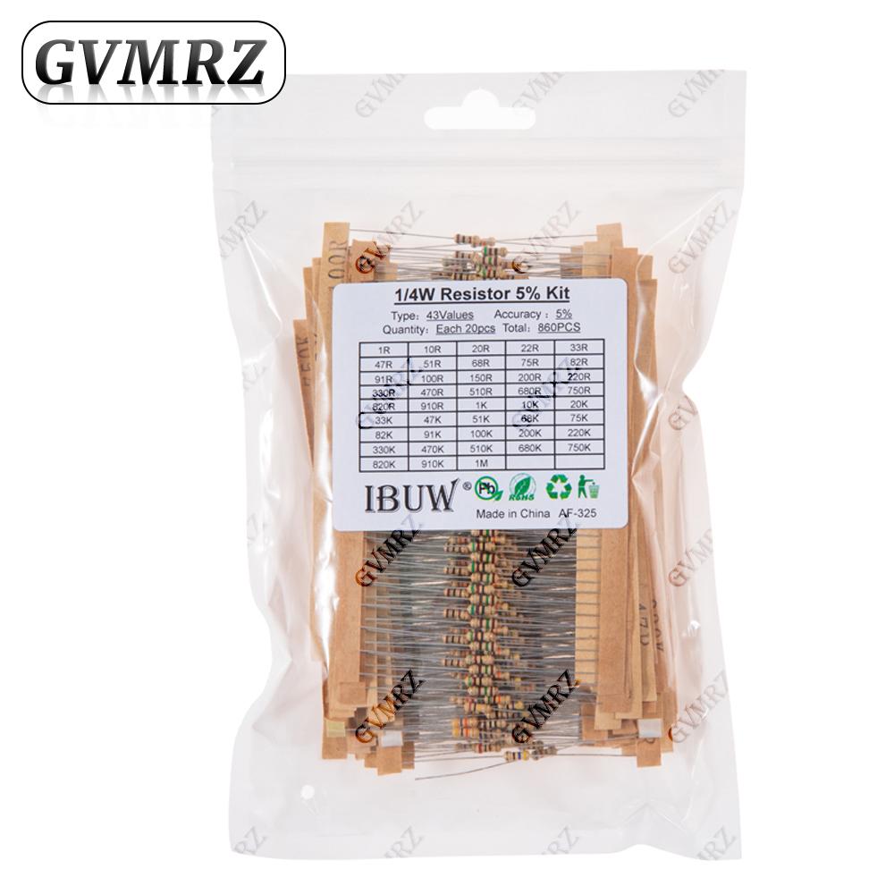 1/2W 1W 2W 3W Resistance 5% Metal Film Resistor Assortment Kit Set 30Kinds Each 5/10PCS 1R~750R 1K~820K Ohm 1R 2R 3R 4R 1K 2K 3K