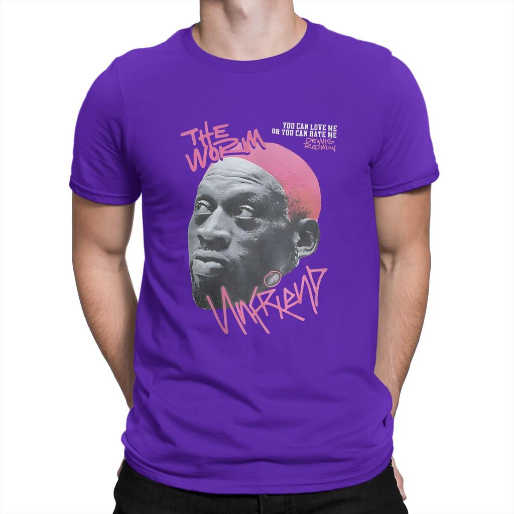Dennis Rodman T-Shirts Men  Cool Cotton Tees Round Collar Short Sleeve T Shirts Party Clothes