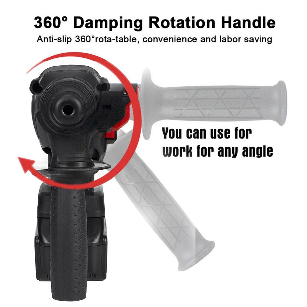 388VF Brushless Electric Hammer Drill Rechargeable Cordless Rotary Hammer 3000W Impact Drill Perforator with 2 Battery