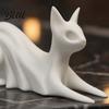 Solid Structure Desk Ornament 3D Printed Cat Ghost Buddy Cute Halloween Kitty Figurine for Matte White Table Centerpiece Office Shelf Spooky Kitten