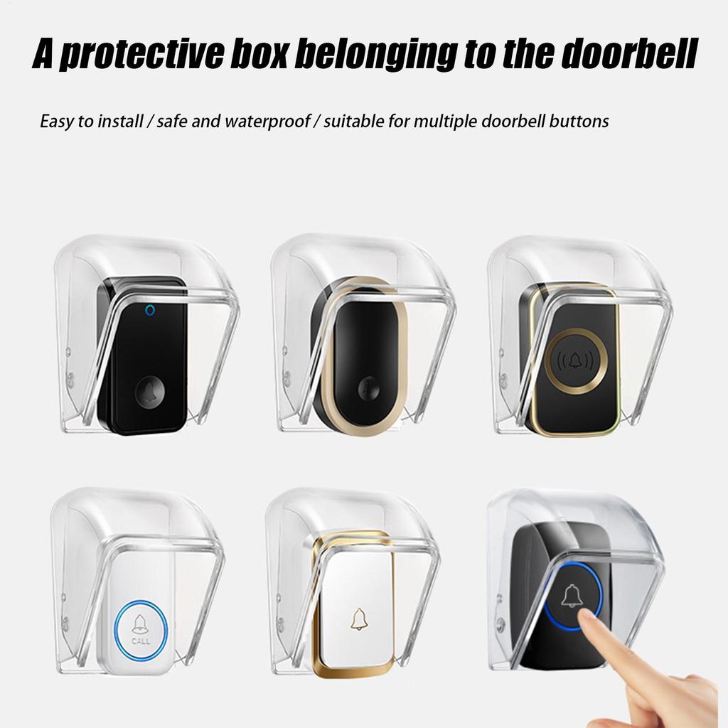 9.7x6.4cm PC Ring Doorbell Cover Waterproof Doorbell Cover Rainproof Protective Case Push Button Shield Multipurpose Storage Box
