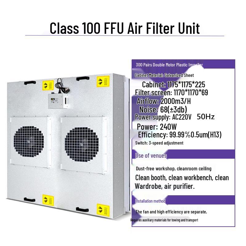 Class 100 Cleanroom FFU Fan Unit with Air Purifier Filter