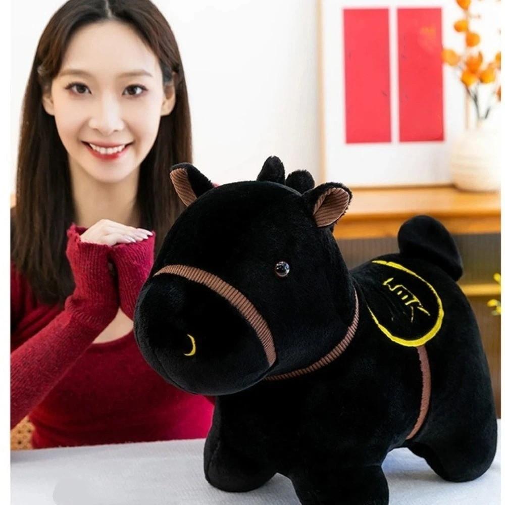 Soft Stuffed Animal Doll Zodiac Horse Simulated Horse Toys Cartoon Horse Doll  New Year Mascot