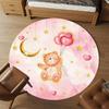 1pc Teddy Bear Heart Round Chair mat office Area Rug - Non-Slip, Floor Mat for Office, Bedroom, and Indoor Decor p127296