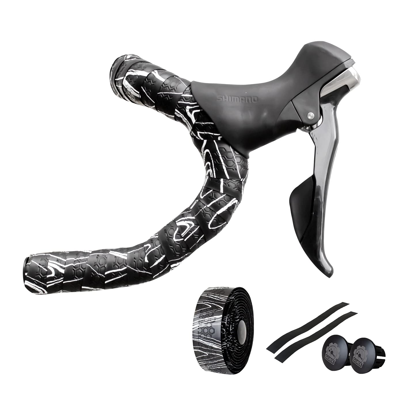 

GORIX Обмотка руля для шоссейного велосипеда, силиконовая, велосипедная, с амортизирующим рисунком, грипсы руля (GX-YOROKE) Лента, Стильный, Впитываемость, Дизайн, Прочность, (черный) чёрный