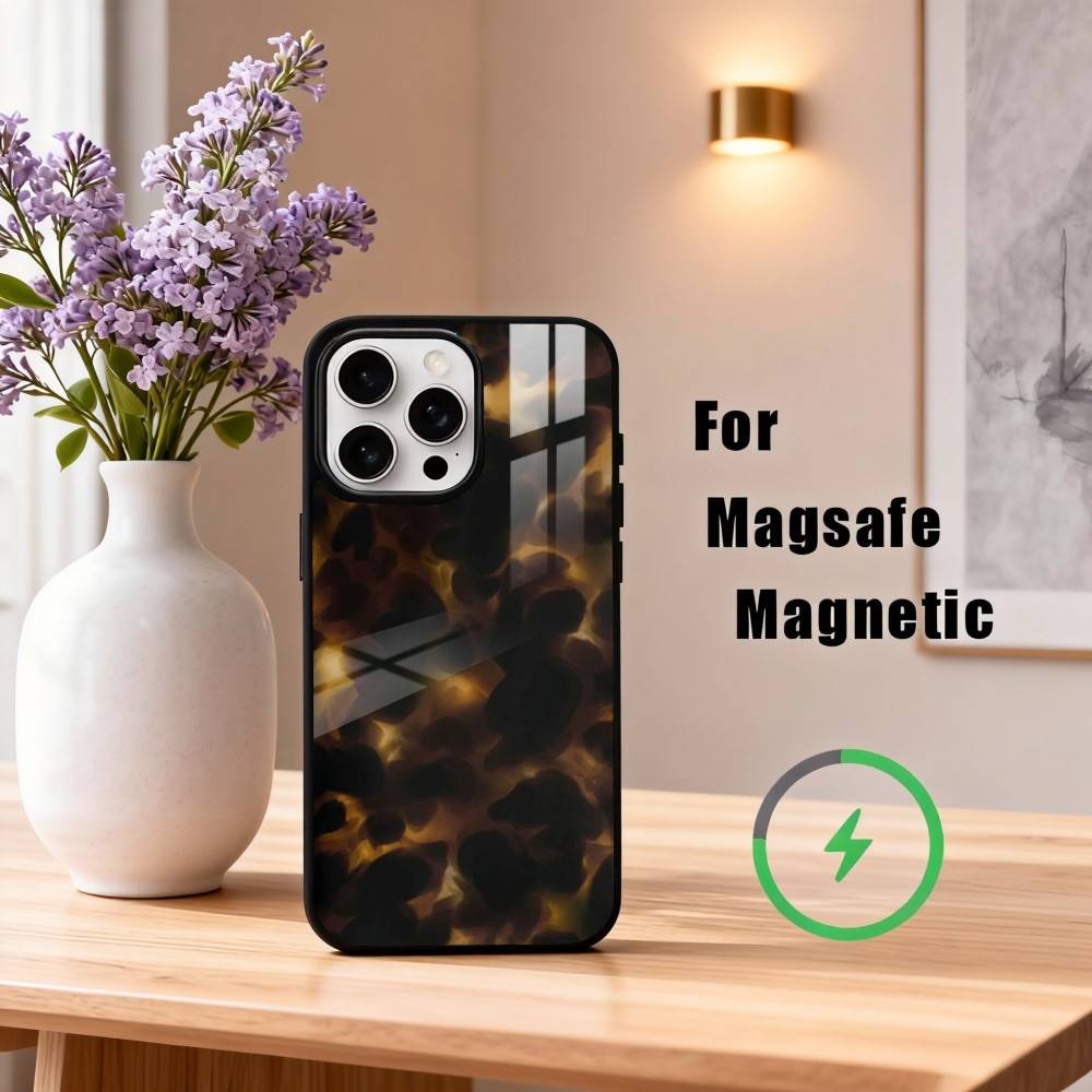 T-Tortoise Shell Marble  Phone Case For iPhone17,16,15,14,13,12,11 Plus,Pro Max Magnetic For Magsafe Wireless Charging