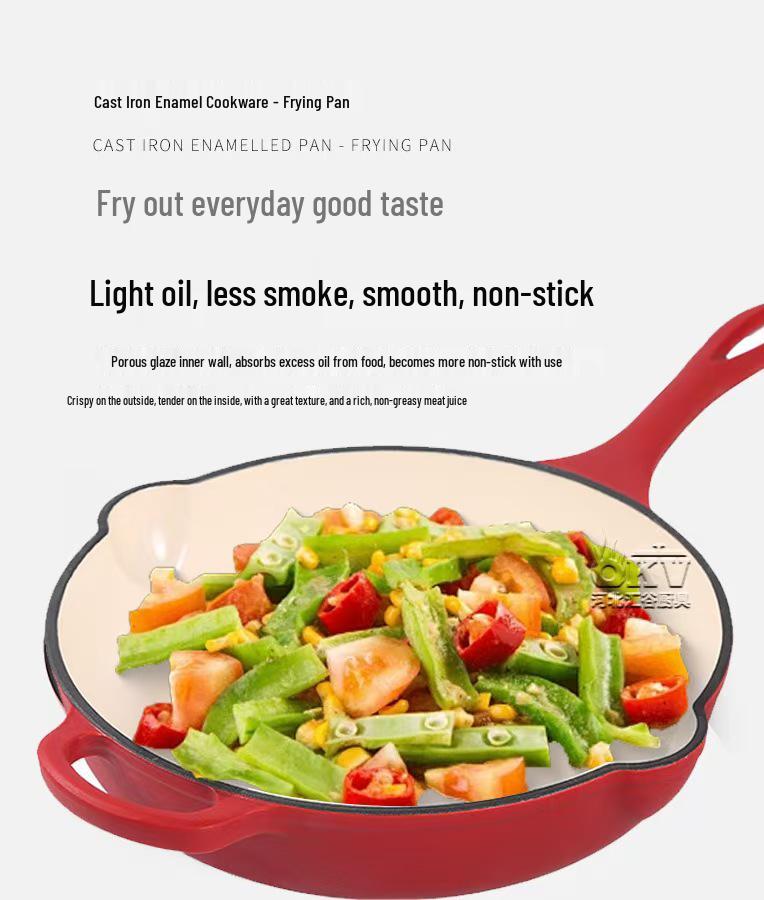 Enamel 4-Piece Cookware Set: Soup Pot, Stew Pot, Frying Pan, Non-Stick Pan for Home Use