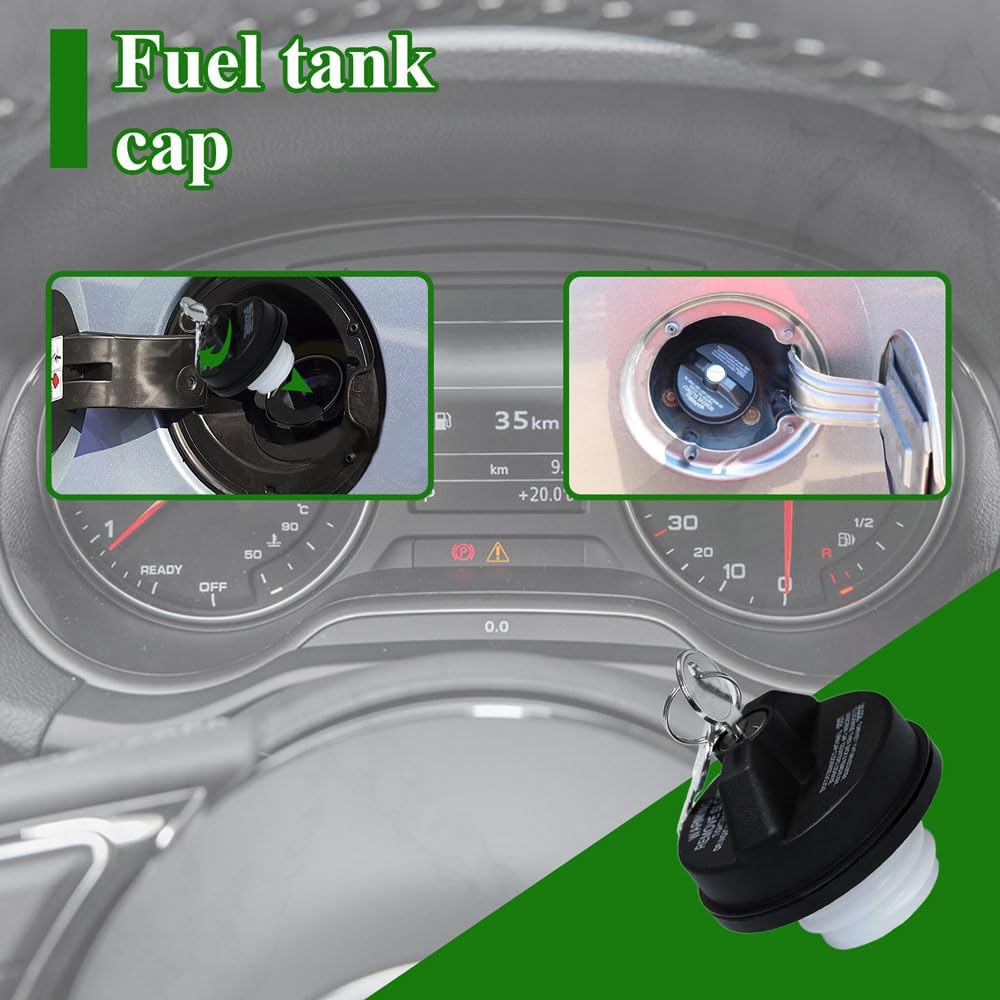 Locking Gas Cap Fuel Tank With Key, Gas Cap Lock Locking Fuel Cap Cover Replacement For Toyota 4Runner, Chevy Silverado 1500 2500 3500, Nissan GMC
