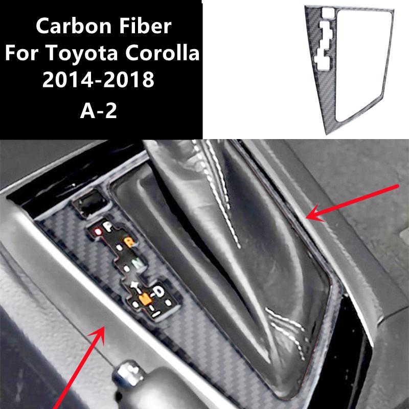 

Углеродное волокно, подстаканник для салона автомобиля, крышка панели коробки передач, наклейка, наклейки для Toyota Corolla 2014-18, автовнутренняя A-2
