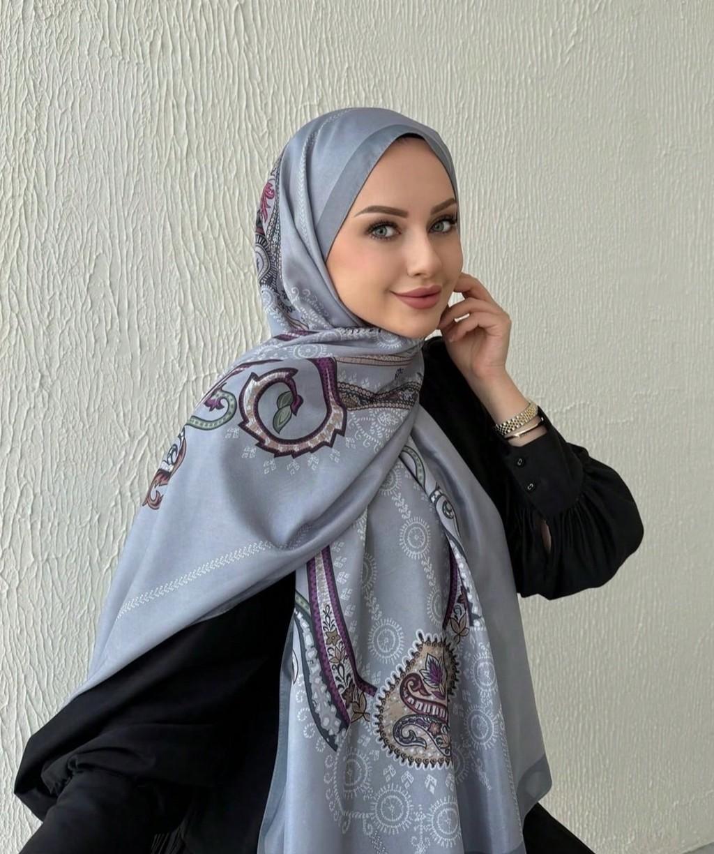 

Long Chiffon Scarf With Gradient Sheer Fabric For Spring Summer Fashion Accessories серый