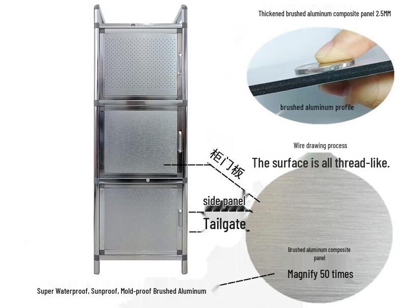 Naijiang Thickened Aluminum & Stainless Steel Storage Cabinet