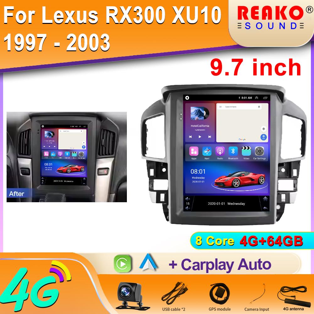 For Lexus RX300 XU10 1997 - 2003 For Tesla Style Screen Car Radio Multimedia Video Player Navigation GPS Android 2 Din Dvd