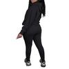 Europäischer & Amerikanischer Damen Einfarbiger Hoodie Zweiteiliger Plus Samt Laufanzug - Herbst/Winter Sportbekleidung