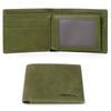 VISOUL Bifold Genuine 10 Card License Large No Coin Popular Italian Made by Top Leather Green Men's Wallet, Leather, Billfold, Slots, Driver's Slot,