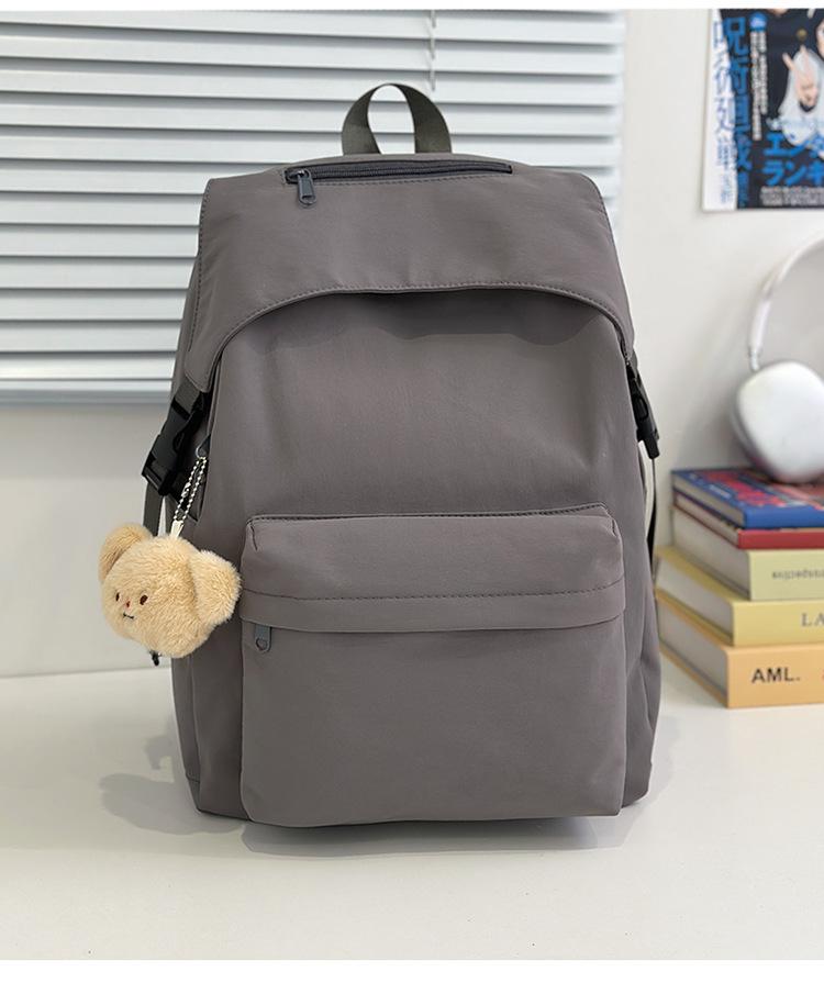 The Schoolbag Is Simple and Versatile, the Korean Version Is Solid Color, Light and Trendy Casual Back.