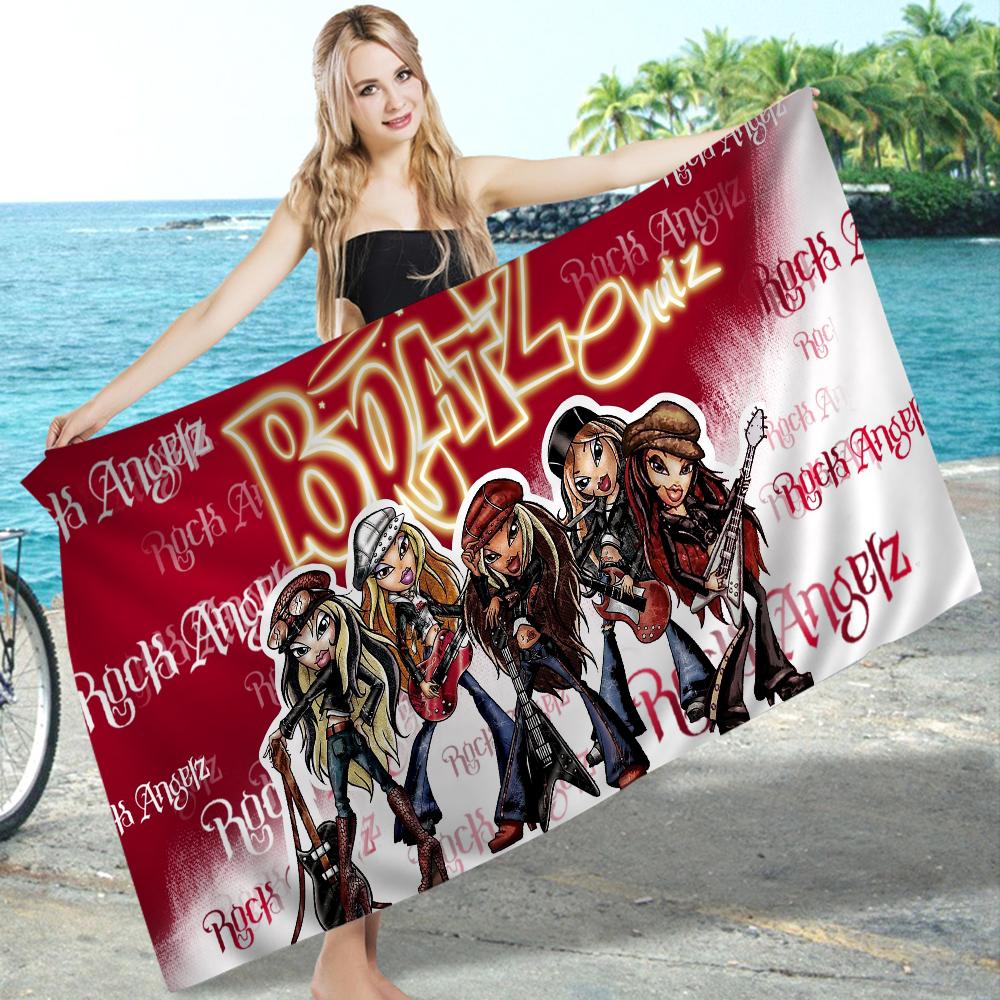 Lovely Doll Bratz Beach Towel Colorful Bath Towels For Girl Microfiber Quick Dry Custom Sand Free Beach Yoga Spa Gym Pool
