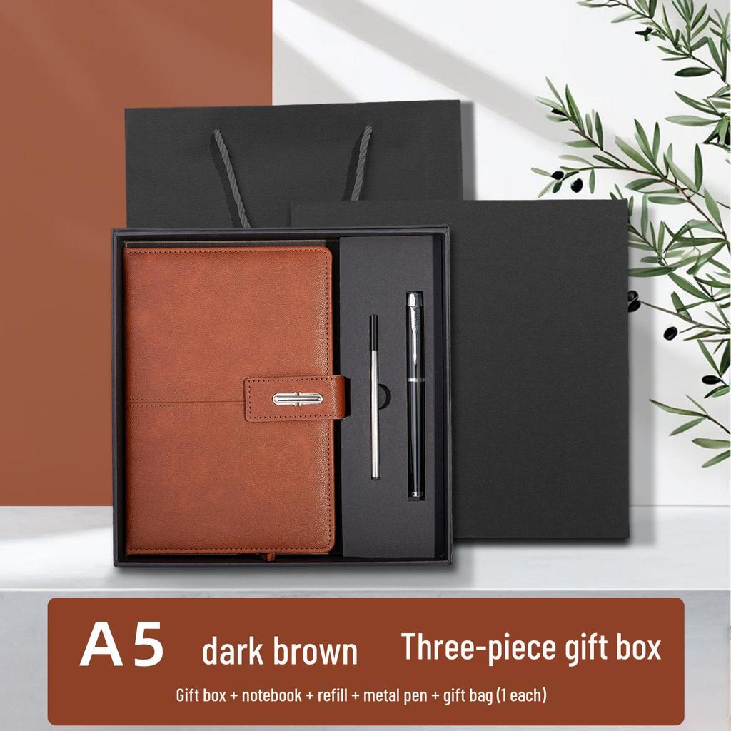Buckle Business A5 PU Leather Notebook Gift Set with Customizable Logo