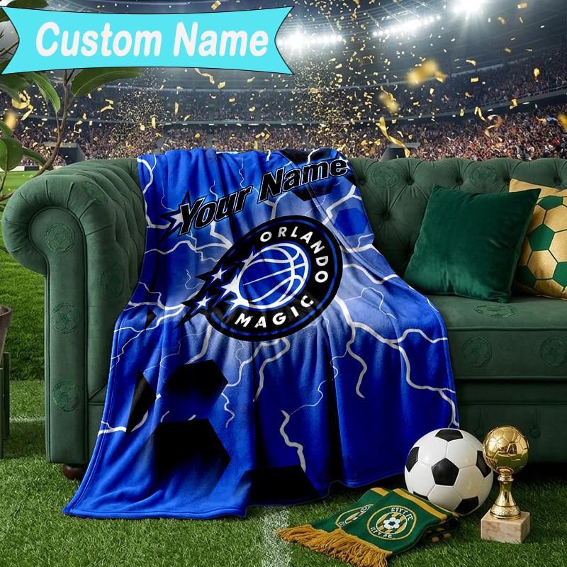 Custom Name Blanket Orlando Basketball Team Blanket Bedding Blanket for Travel, Camping, Living Rooms, Offices, Sofas, Fan Christmas Gift