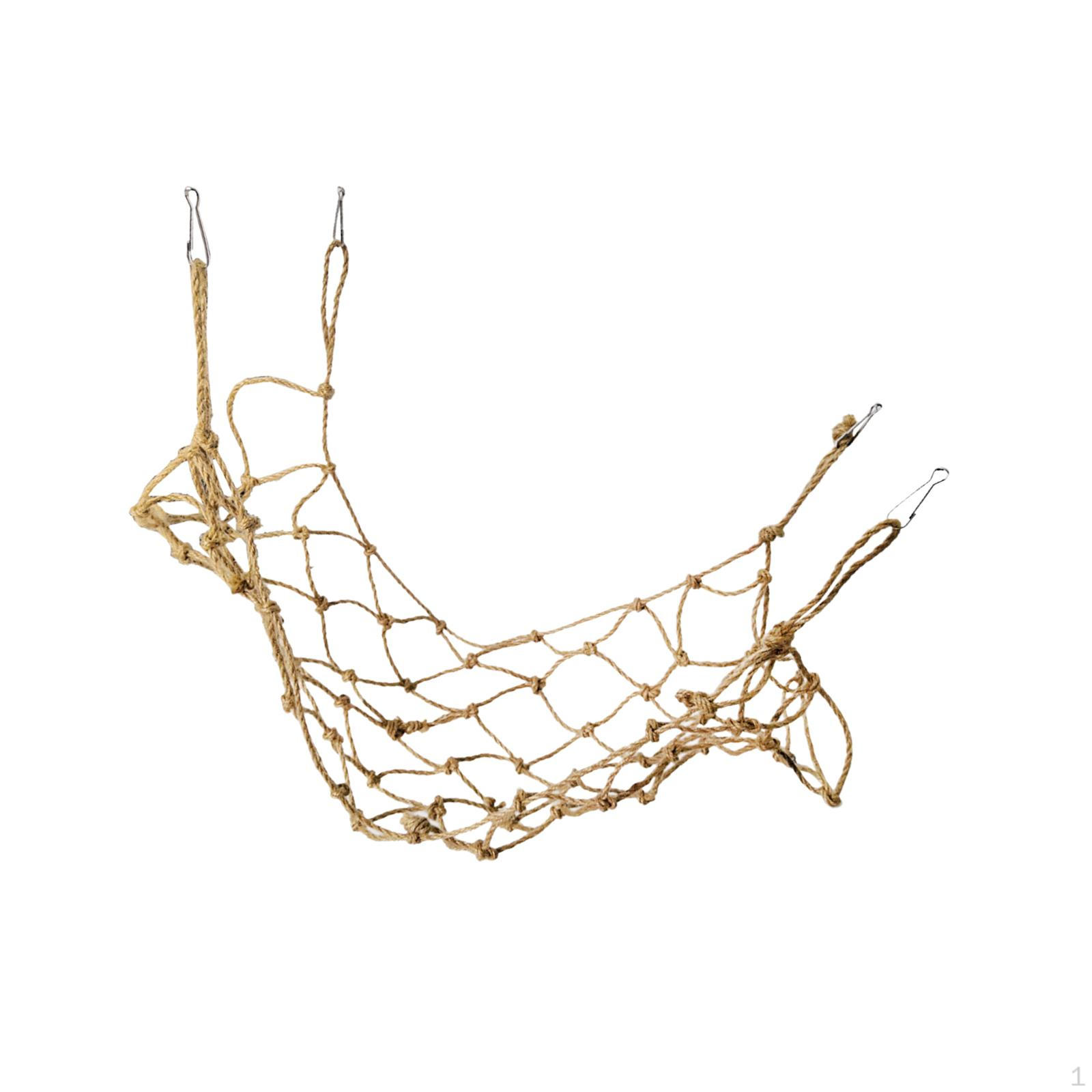 

Bird Climbing Net Parrot Hanging Swing Rope Cage Perch with Buckles Hooks Chew Toys Hamster Hammock 50cmx40cm