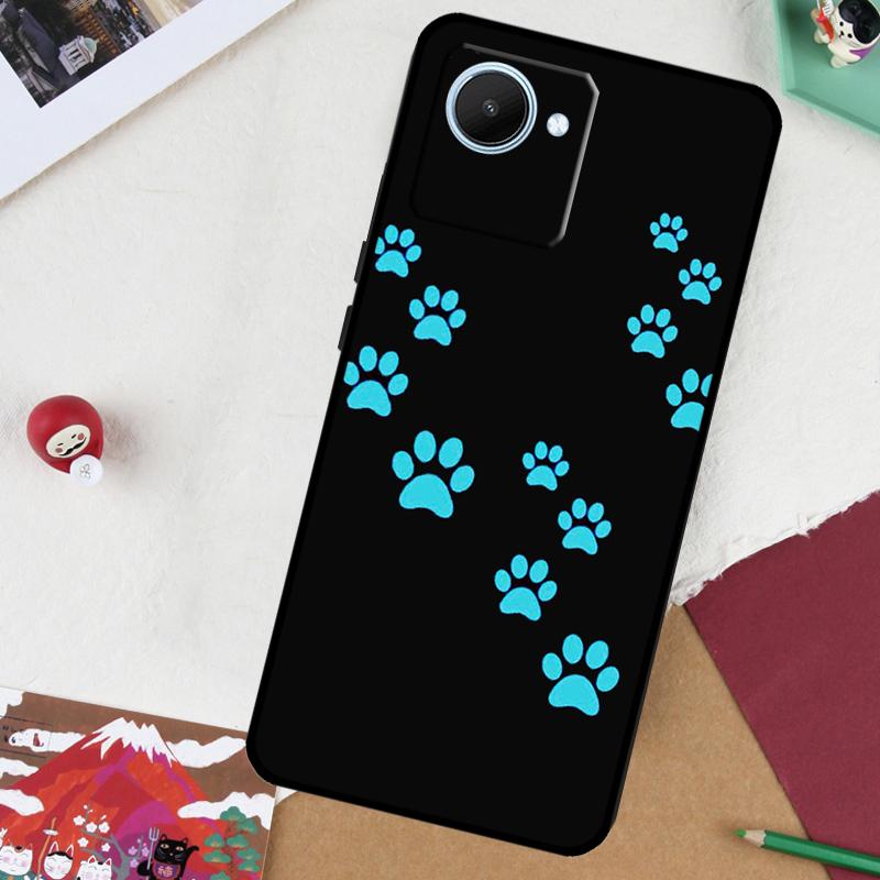Cat Dog Paw Design For Realme 13 Pro Plus 14 12 10 11 GT 6 5 6T GT7 Pro C51 C21Y C25S C75 C67 C61 C53 C55 Case