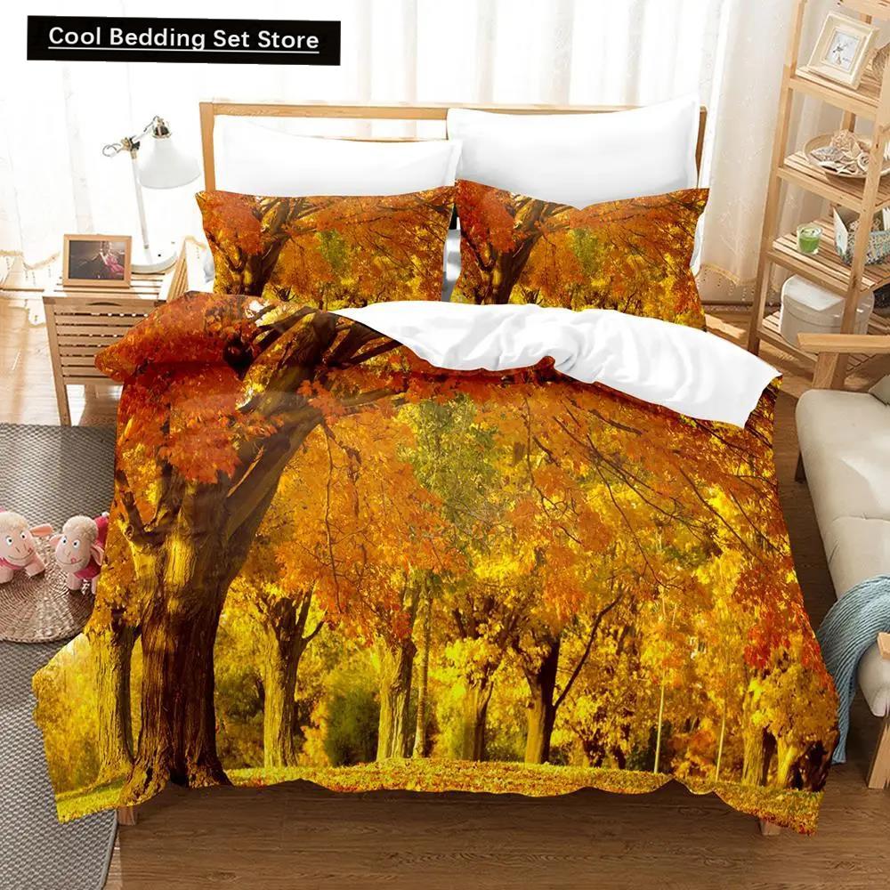 Comforter Natural Landscape Blue Sky Lawn Flower Double Queen King Size 2/3Pcs Polyester For Kids Teens Adults